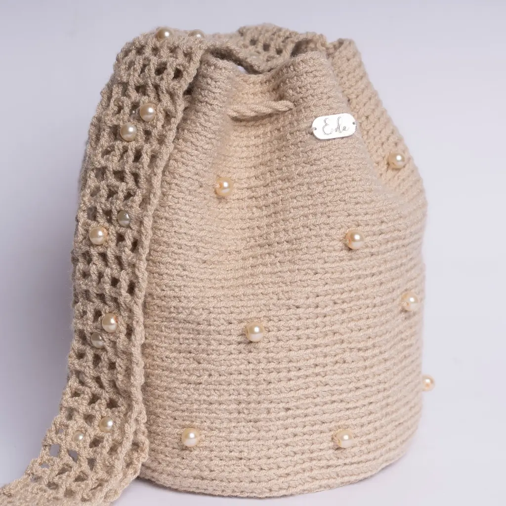 SOFIA MOCHILA TEJIDA A CROCHET (Beige camel)