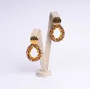DANIELA ARETES TEJIDOS BICOLOR CAFE