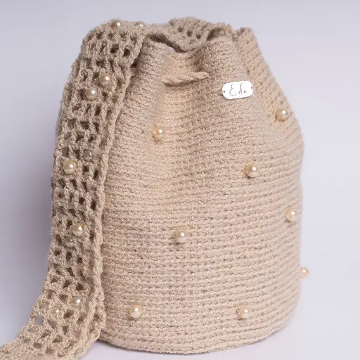 [MBC-S-3] SOFIA MOCHILA TEJIDA A CROCHET (Beige camel)