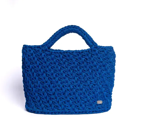 [BMM-A-11] AZUL BOLSO DE MANO A CROCHET (Azul rey)