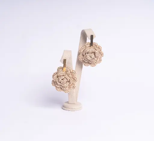 [ARC-R-2] ROSA ARETES TEJIDOS (Beige camel)