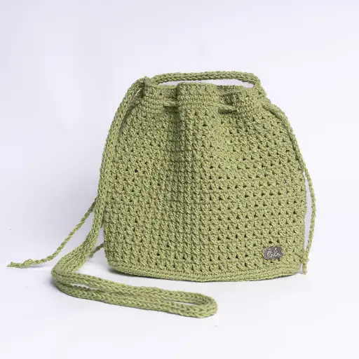 [BLC-L-6] LINA BOLSO MANOS LIBRE TEJIDO A CROCHET (Verde manzana)